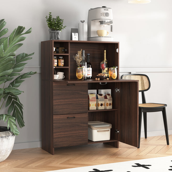Fold-Up Desk Cabinet with Storage