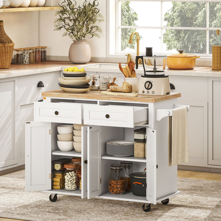 44-Inch Mobile Kitchen Island Cart