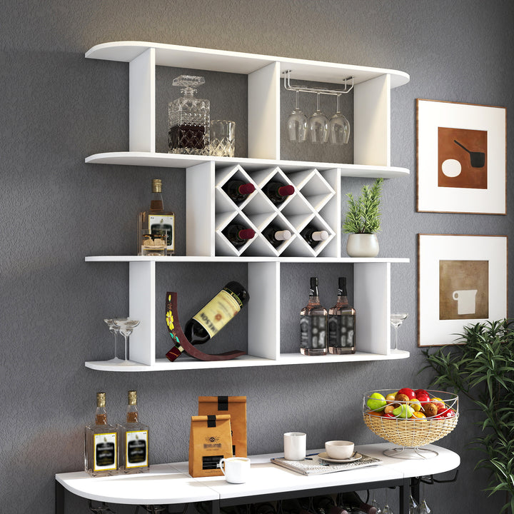 Rustic 3-Tier Wall-Mounted Wine Rack