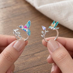Sky Hummingbird Adjustable Ring