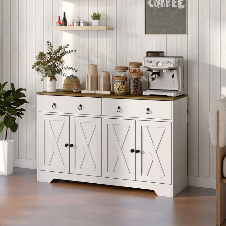 Farmhouse Buffet Cabinet with Barn Doors