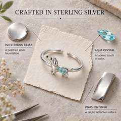 Dachshund Crystal Adjustable Ring