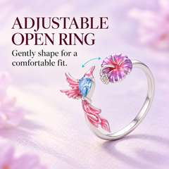 Hummingbird Bloom Adjustable Ring
