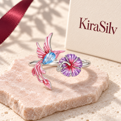 Hummingbird Bloom Adjustable Ring