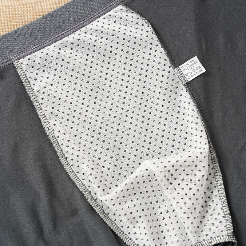 3PCS Men's Simple Line Printed Mid Waist Boxer Briefs Seamless Comfortable Skin Friendly Underwear Fashion Breathable Trunks