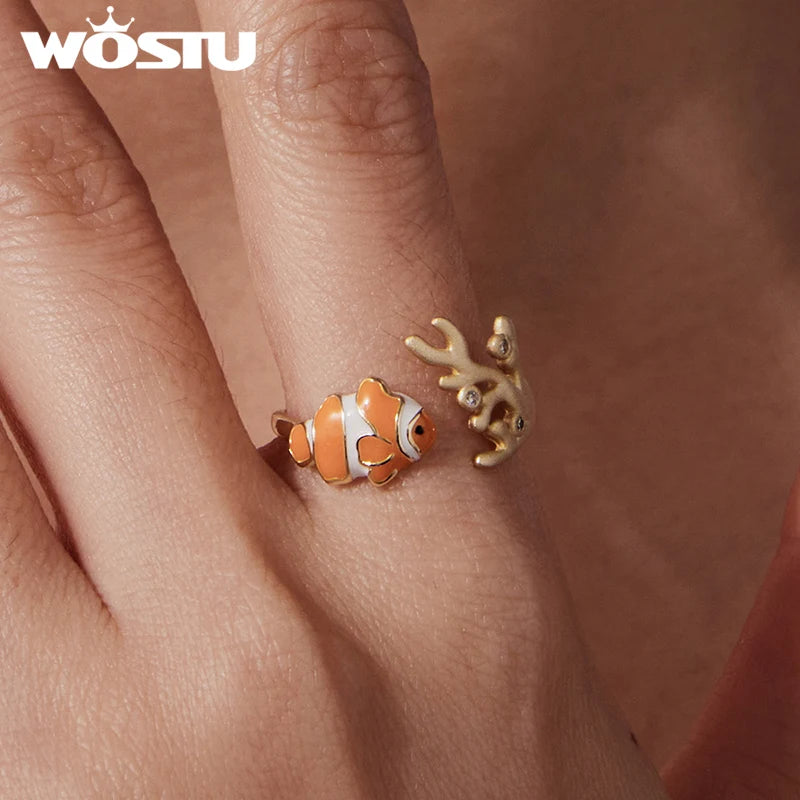 Coral Clownfish Adjustable Ring