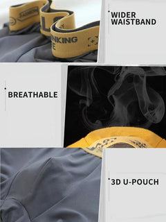 10pcs Men's Fashion "Flat Corner Underwear Breathable Casual Street Wear Underwear Antibacterial Quick Drying Underwear