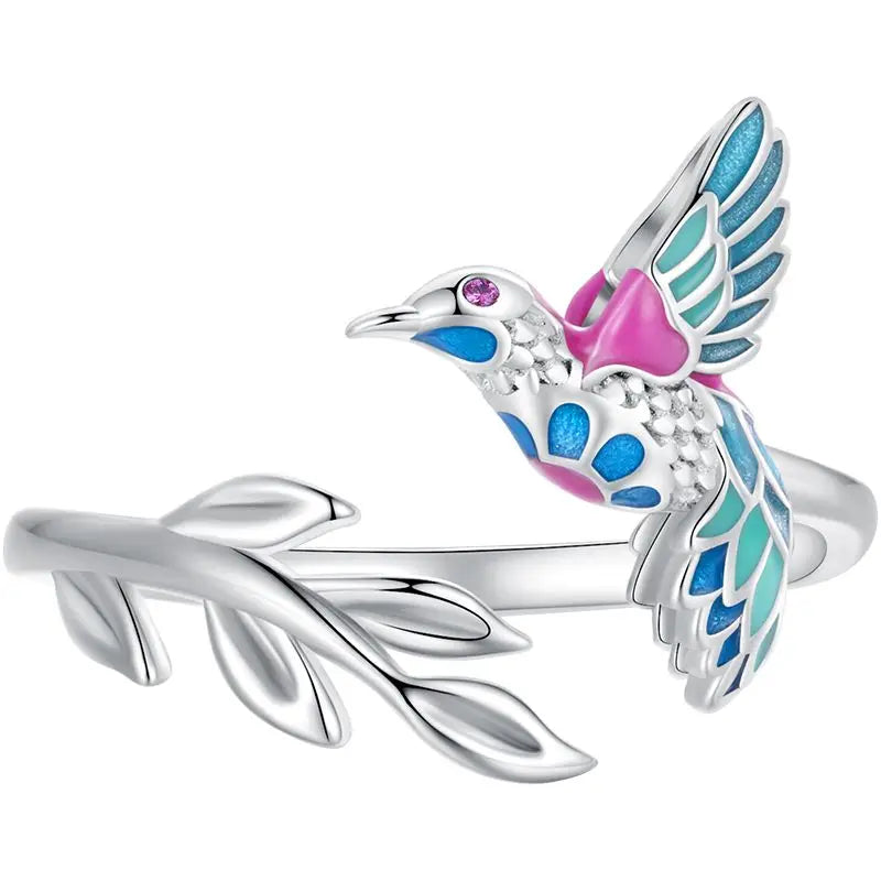 Sky Hummingbird Adjustable Ring