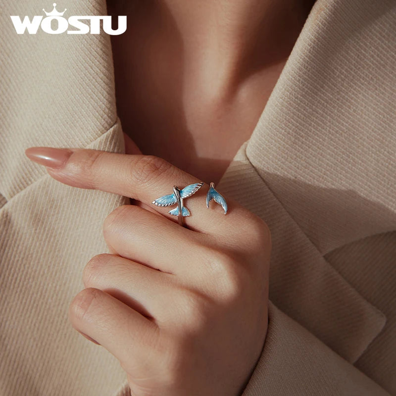 Blue Flying Fish Adjustable Ring