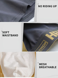 10pcs Men's Fashion "Flat Corner Underwear Breathable Casual Street Wear Underwear Antibacterial Quick Drying Underwear