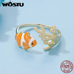 Coral Clownfish Adjustable Ring