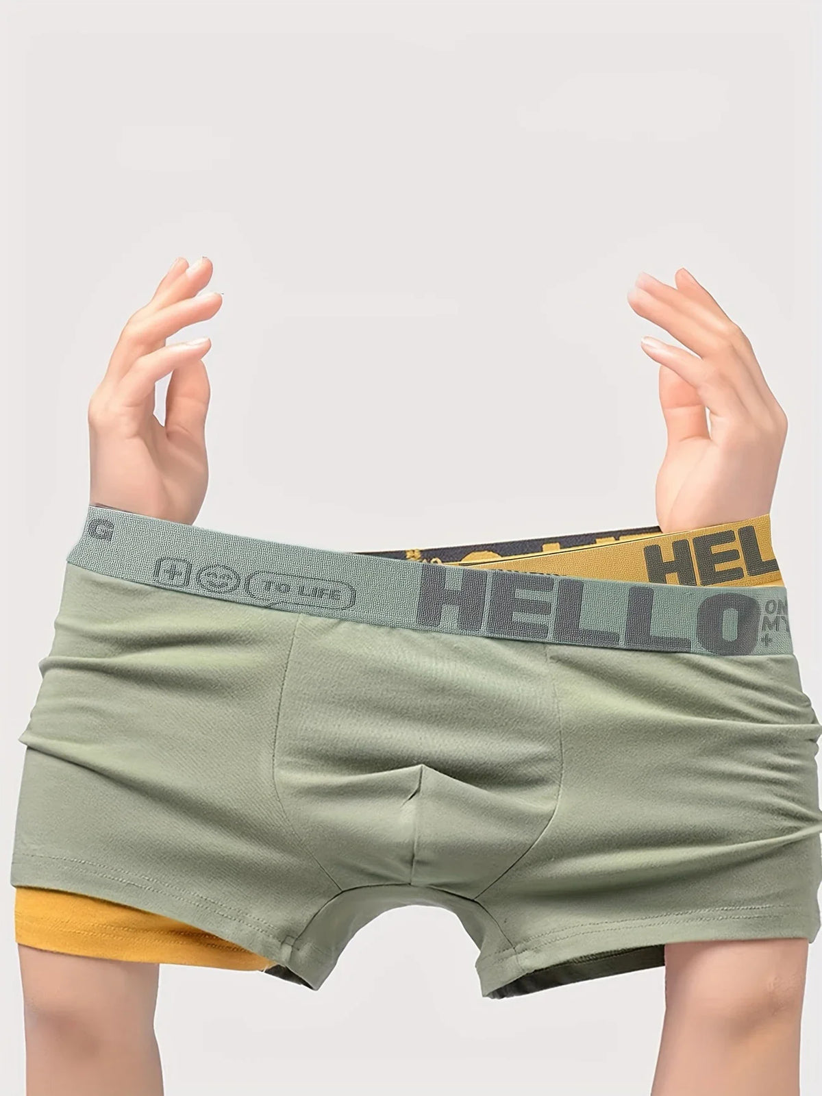 10pcs Men's Fashion "Flat Corner Underwear Breathable Casual Street Wear Underwear Antibacterial Quick Drying Underwear