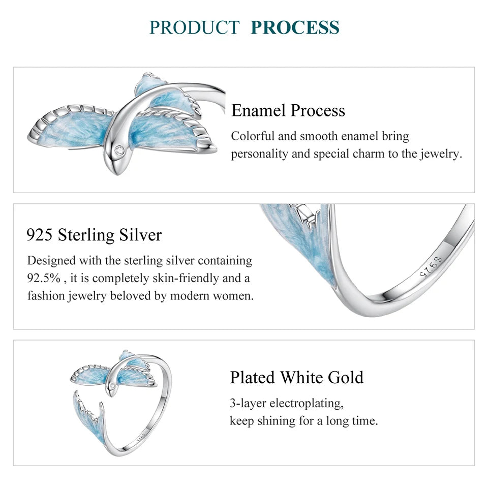 Blue Flying Fish Adjustable Ring