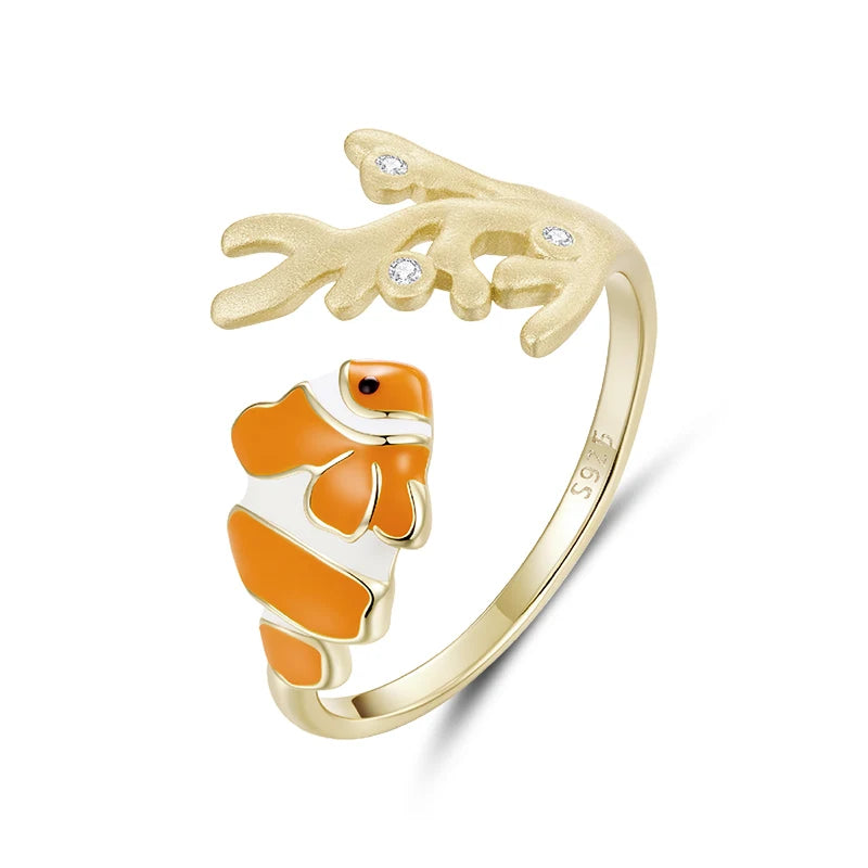 Coral Clownfish Adjustable Ring