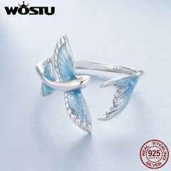 Blue Flying Fish Adjustable Ring
