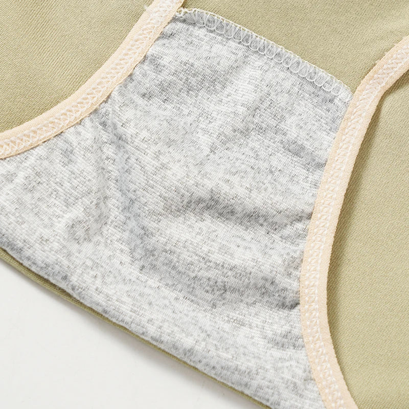 5PCS Women's Simple Seamless Mide Waist Underwear Comfortable Breathable Pure Cotton Crotch Student Panties