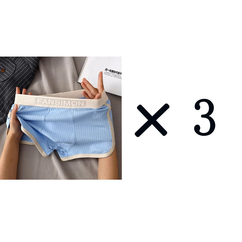 3 Pcs/Lot Men's Sexy Striped Panties Boxer Shorts Underwear Male Boxers Homme U Convex Shorts Lingerie Underpants