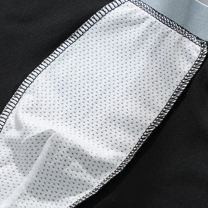 4PCS Men's Contrast Color Waistband Boxer Briefs Comfortable Breathable Stretch Underwear Male Casual Underpants