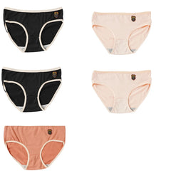 5PCS Women's Simple Seamless Mide Waist Underwear Comfortable Breathable Pure Cotton Crotch Student Panties