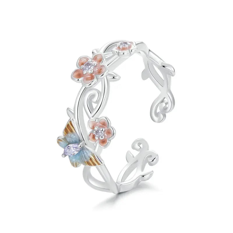 Butterfly Blossom Adjustable Ring