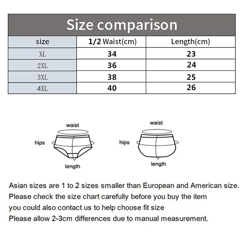 3PCS Men's Simple Line Printed Mid Waist Boxer Briefs Seamless Comfortable Skin Friendly Underwear Fashion Breathable Trunks