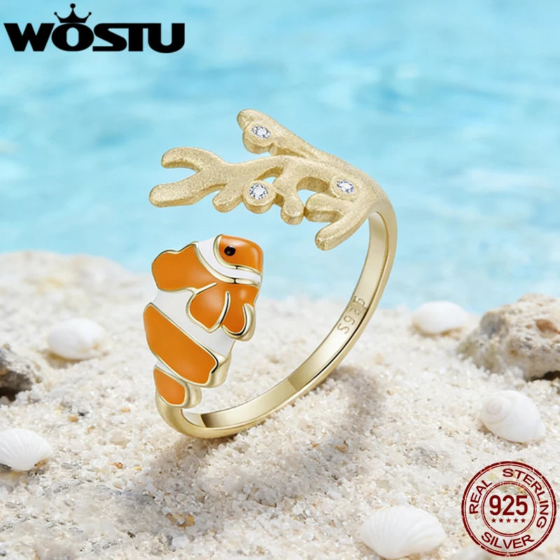 Coral Clownfish Adjustable Ring