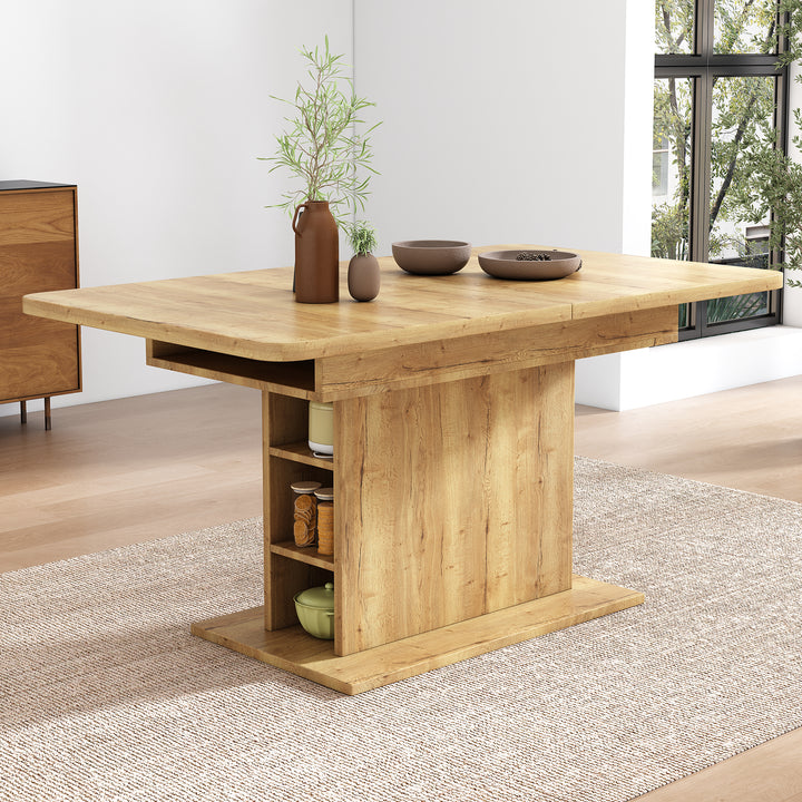 Space-Saving Extendable Dining Table, Oak