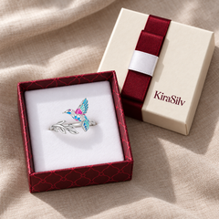 Sky Hummingbird Adjustable Ring