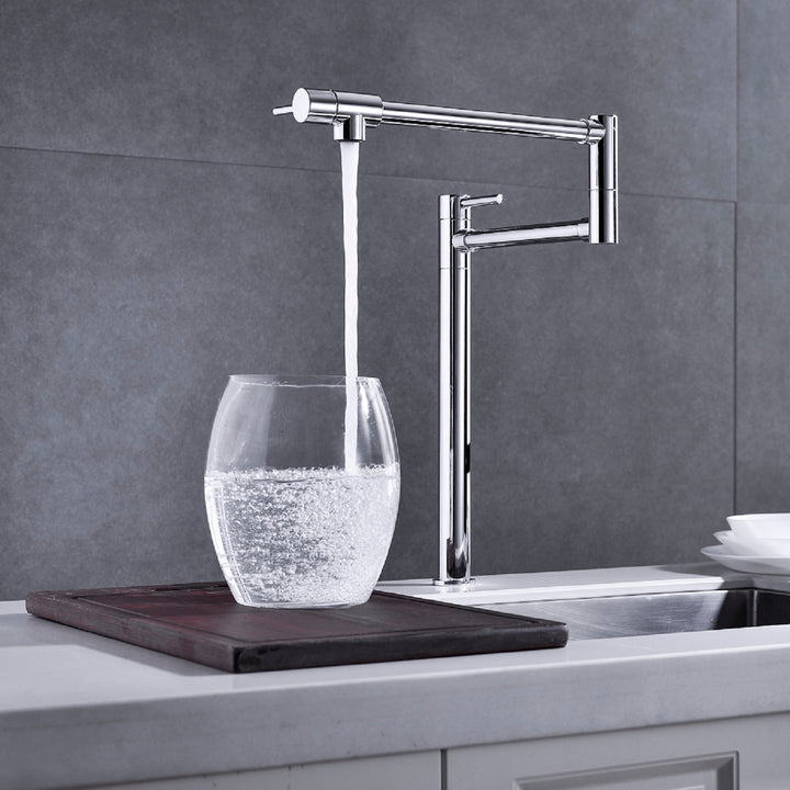 Folding Wall-Mount Pot Filler Faucet