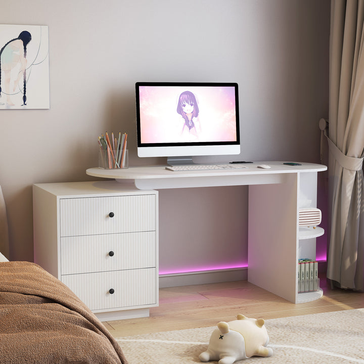 Expandable Home Office Desk with Hutch